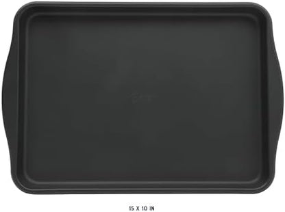 Oster Teston 15 x 10 Inch Cookie Baking Sheet, Nonstick Carbon Steel Bakeware Pan, Matte Black, PFAS-Free, Warp-Resistant, Oven-Safe