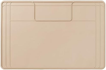 The Original Under Sink Mat - Silicone Waterproof mat, Trimmable, Easy to Clean, Kitchen cabinet liner, Under sink protector mats, Drip Tray with Lip - 34" x 22" or smaller - Beige