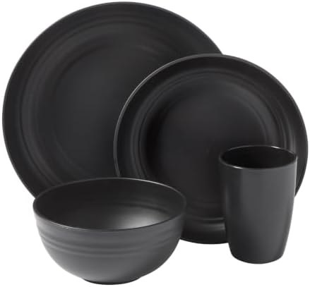 Gibson Home Plates and Bowls Set, 32 Piece Wheat Straw Dinnerware for 8