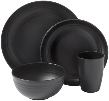Gibson Home Plates and Bowls Set, 32 Piece Wheat Straw Dinnerware for 8