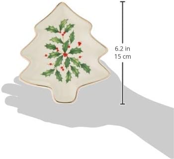 Lenox Serveware, Hosting The Holidays Tree Plate, Festive Porcelain Dinnerware, Service for 1, Pasta, Salad and Dinner, Dishwasher Safe, Christmas Decorations (MultiColor, 5.75 inch Length, 1 Piece)