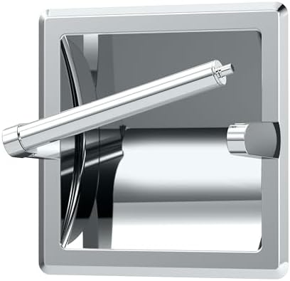 Gatco 750 Recessed Pivoting Toilet Paper Holder, Wall Mounted, Heavy Duty Metal Tissue Holder for Bathroom – Available in Chrome