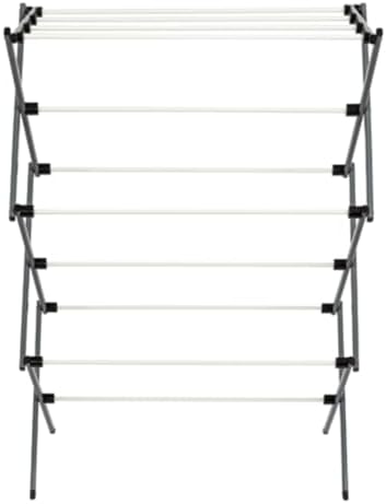 Honey-Can-Do Deluxe Metal Collapsible Clothes Drying Rack, 50 lbs, 29" x 14.2" x 42.1", White & Grey