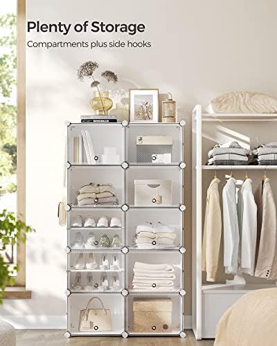 SONGMICS Shoe Rack, 10-Tier with Doors, 40-Pair Storage Cabinet