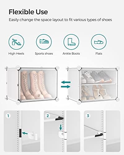 SONGMICS Shoe Rack, 10-Tier with Doors, 40-Pair Storage Cabinet