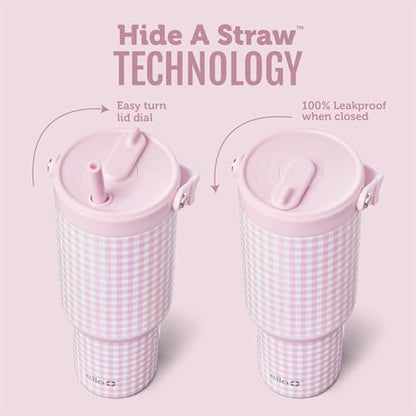 Ello Oasis Go+ 26oz Insulated Stainless Steel Tumbler with Straw, Pink