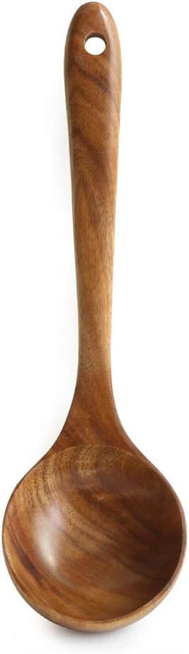 Teak Kitchen Utensils, Wooden Soup Spoon Kitchenware Seasoning Scoop Dipping