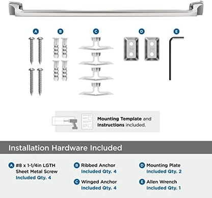 Amerock BH3603426 | Chrome Towel Bar | 24 inch (610 mm) Center-to-Center Towel Rack | Revitalize | Bathroom Towel Holder | Bathroom Hardware | Bath Accessories