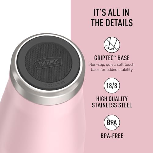 THERMOS ICON SERIES, Stainless Steel Tumbler, Sunset Pink, 16 oz