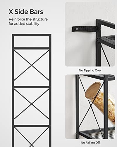 SONGMICS 5-Tier Steel Storage Rack, Shelving Unit with X Side Frames