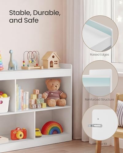 SONGMICS Kids' Toy Storage Shelf, Montessori Book Shelf with 5 Compartments