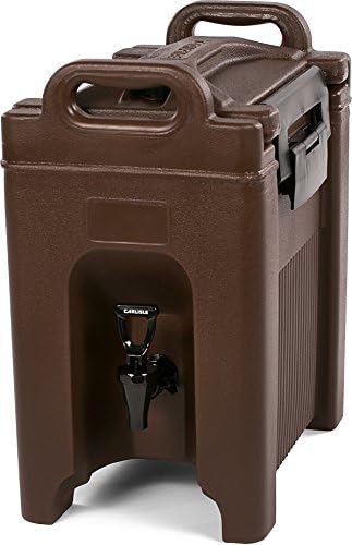 Carlisle FoodService Products Cateraide Insulated Beverage Dispenser with Handles for Catering, Kitchen, and Restaurants, Plastic, 2.5 Gallons, Brown