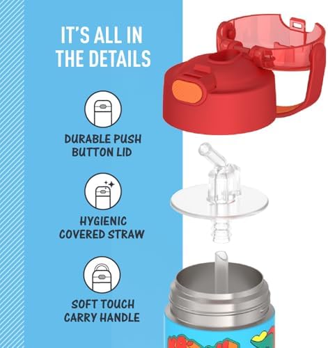 THERMOS FUNTAINER Water Bottle with Straw, 12oz, Cars