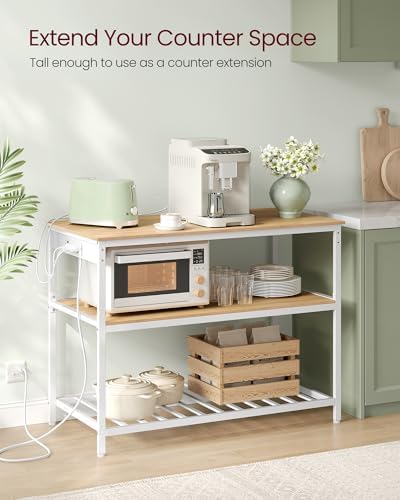 VASAGLE Kitchen Island with 3 Shelves, Storage Cabinet, Steel Structure