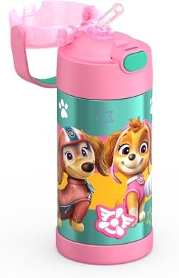THERMOS FUNTAINER Water Bottle with Straw, Paw Patrol Girl, 12 Ounces (Pack of 6)