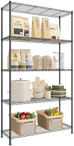 SONGMICS 5-Tier Bathroom Shelf, Storage Rack for Small Space