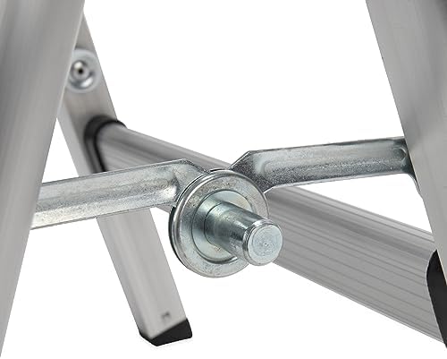 Camco Folding Metal Step Stool - Perfect for Hard to Reach Areas in Kitchens and Closets, Great as a Truck Stool, Folds for Easy Storage (43672), Silver,One Size