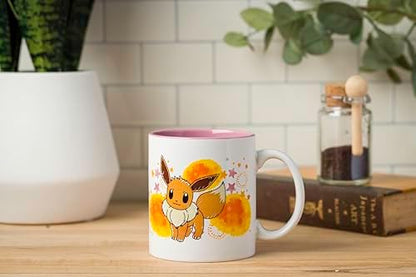Silver Buffalo Pokémon Eevee Star Splatter, Ceramic Mug, 20oz