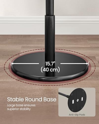 VASAGLE Solid Wood Coat Rack, Free Standing, 8 Hooks, 3 Height Options