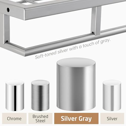 KES 30-Inch Silver Gray Pot Rack Wall Mounted, 100 Lbs Capacity