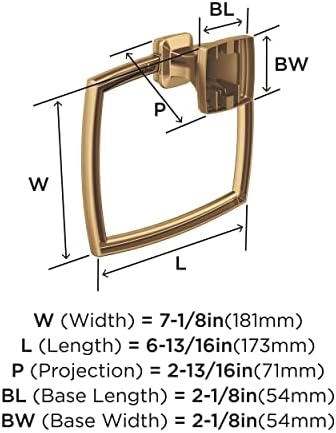 Amerock BH36032 Revitalize 6-13/16" Wall Mounted Towel Ring - Champagne Bronze