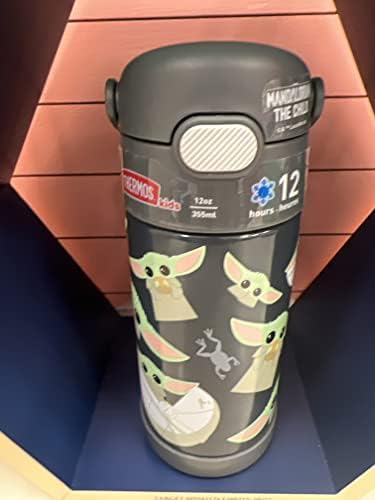 THERMOS FUNTAINER Water Bottle with Straw, 12oz, Mandalorian