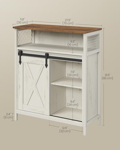 VASAGLE Buffet Cabinet, Coffee Bar with 1 Sliding Barn Door