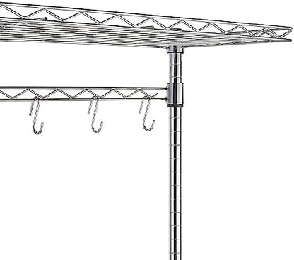 Amazon Basics Kitchen Storage Baker's Rack with Removable Wood Top, Chrome/Beige, 24"W x 59"H x 18"D