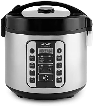 Aroma Housewares AROMA® Professional 20-Cup (Cooked) / 5Qt. Digital Rice Cooker, Steamer, and Slow Cooker Pot with 10 Smart Cooking Modes, Including Sauté-then-Simmer®
