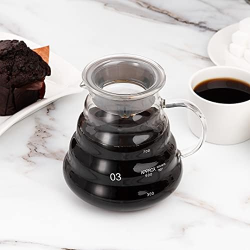 Restaurantware-Restpresso 25 Ounce Coffee Carafe, 1 Insulated Coffee Server - Push-Button Top, Wide Spout, Clear Glass Pitcher, Built-In Handle, Leakproof