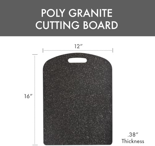 Dexas Decorator House SuperBoard Cutting Board with Rounded Corners, 12 by 16 inches, Heavy Granite