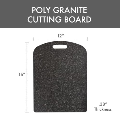 Dexas Decorator House SuperBoard Cutting Board with Rounded Corners, 12 by 16 inches, Heavy Granite