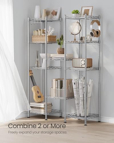 SONGMICS 5-Tier Bathroom Shelf, Storage Rack for Small Space