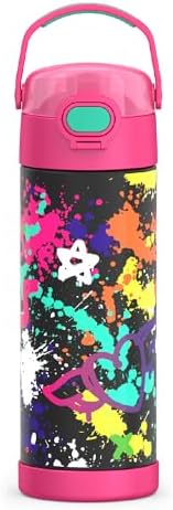 THERMOS FUNTAINER Water Bottle with Spout, 16oz, Graffiti Girl