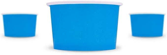 UNIQ [1,000 Count] Blue Paper Ice Cream Cups - 4 oz Small Dessert Bowls - Comes In Many Colors & Sizes! Frozen Dessert Supplies