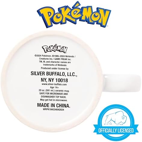 Silver Buffalo Pokémon Eevee Star Splatter, Ceramic Mug, 20oz