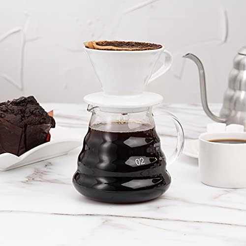 Restaurantware-Restpresso 25 Ounce Coffee Carafe, 1 Insulated Coffee Server - Push-Button Top, Wide Spout, Clear Glass Pitcher, Built-In Handle, Leakproof