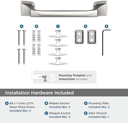 Amerock Revitalize Polished Nickel 9 inch (229 mm) Center-to-Center Towel Bar, BH36035PN