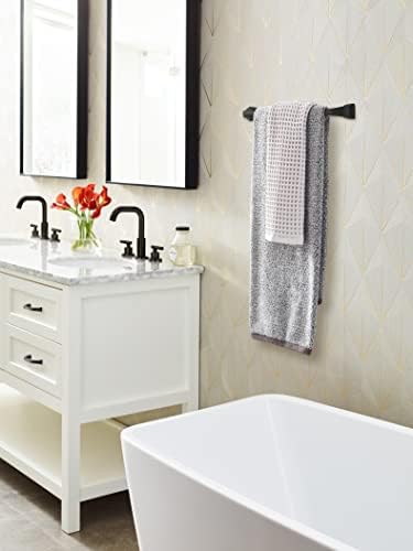 Amerock BH36033MB | Matte Black Towel Bar | 18 inch (457 mm) Center-to-Center Towel Rack | Revitalize | Bathroom Towel Holder | Bathroom Hardware | Bath Accessories
