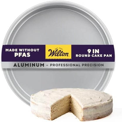 Wilton Aluminum Round Cake Pan Set, Made Without PFAS, 9 x 2 in