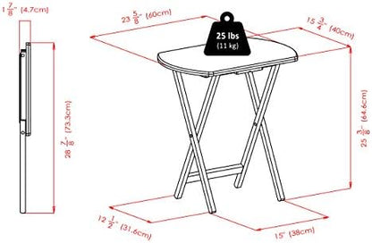 Winsome Corbett Set of 4 Oversized Foldable Snack Tables with Storage Rack