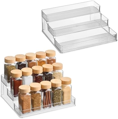 iDesign 3-Tier Spice Rack Organizer, Set of 2, Clear