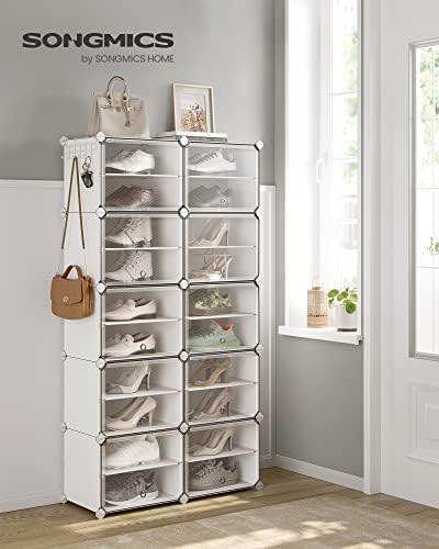 SONGMICS Shoe Rack, 10-Tier with Doors, 40-Pair Storage Cabinet