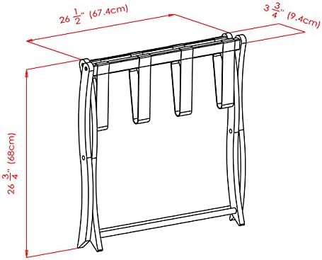 Winsome Scarlett Luggage Rack, for Guest Room, Foldable, No Assembly, Espresso