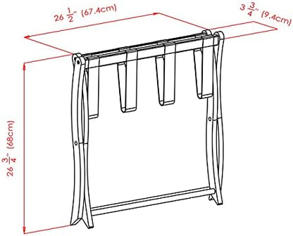 Winsome Scarlett Luggage Rack, for Guest Room, Foldable, No Assembly, Espresso