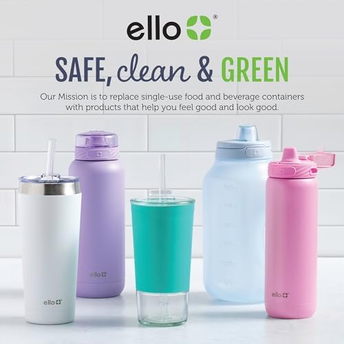 Ello 16oz Stainless Steel Stacking Cups with Lids, 2 Pack, Stripes & Dots