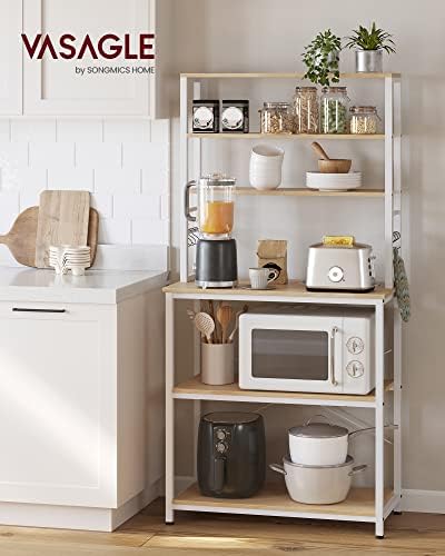 VASAGLE Coffee Bar, 31.5 Inchs 6-Tier Baker's Rack with 6 Hooks
