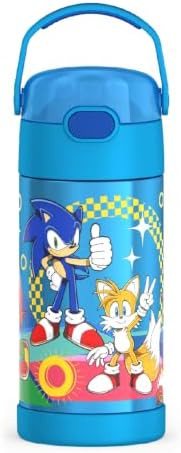 THERMOS FUNTAINER Water Bottle with Straw, 12oz, Sonic the Hedgehog