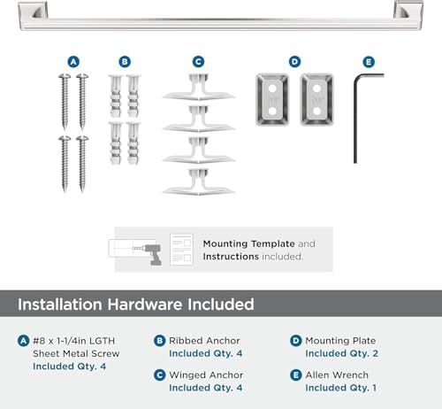Amerock Mulholland 24" Polished Nickel Towel Bar