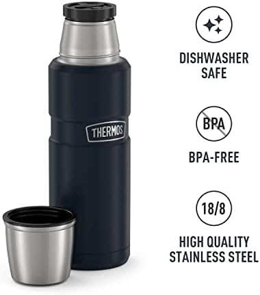 THERMOS Stainless King Vacuum-Insulated Compact Bottle, 16 Ounce, Midnight Blue